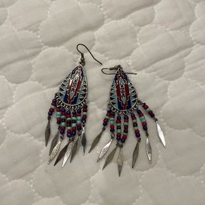 Silver dangling earrings